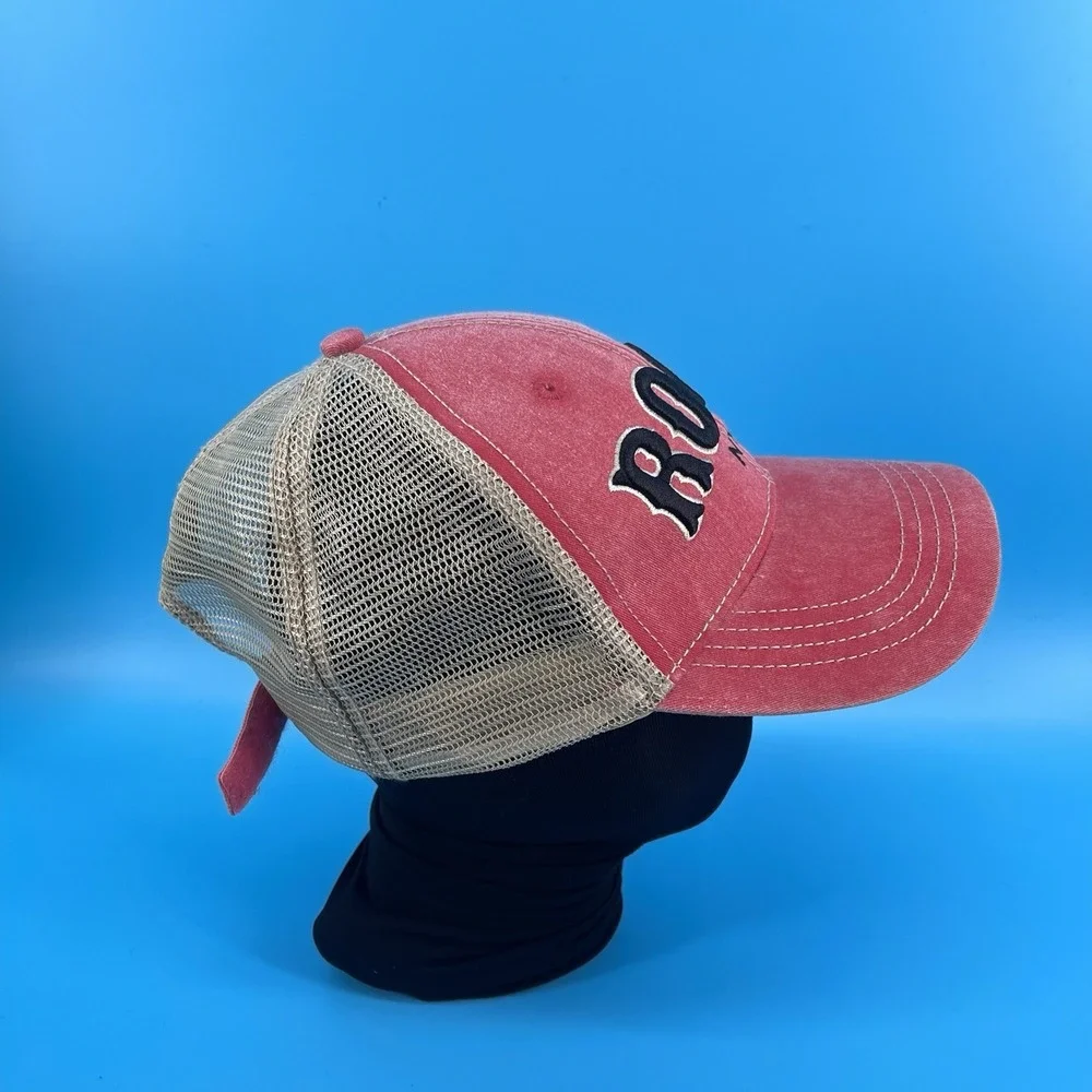 Top of the Rock Hat Snapback Trucker Mesh Red Beige Rockefeller Center NYC Men
